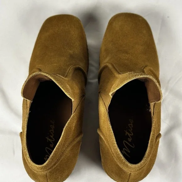 Matisse Platform Suede Boots Wood Soles Size 8 M "Joue" Exc - Picture 10 of 15